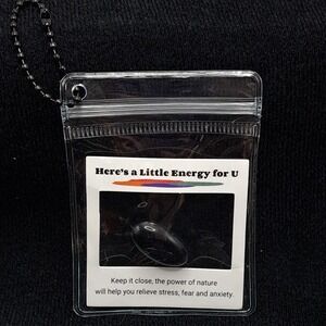 Genuine Black Obsidian Pocket Stone Unisex OS Black Tumbled Worry Stone Pouch